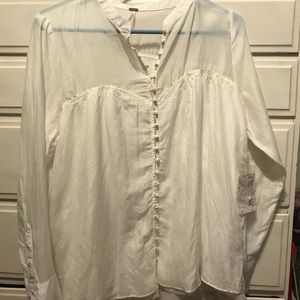 NWT Free People cream long sleeve button down